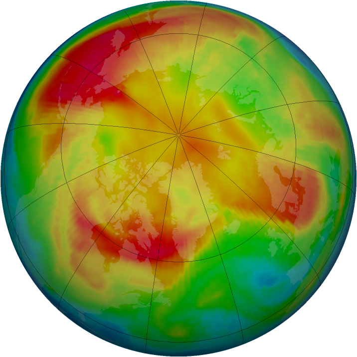 Arctic ozone map for 17 February 1999